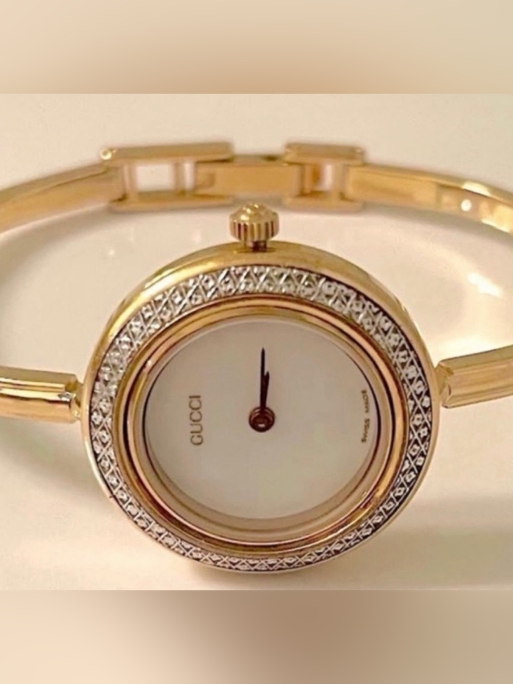 Rare~Gucci *Diamond-Cut* Bezel (ONLY) with Bezel Box~1100/11/12.2/1200-No Watch